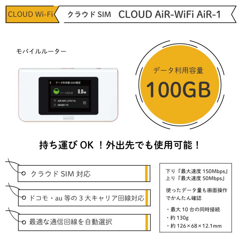 【CLOUD Wi-Fi】CLOUD AiR-WiFi  AiR-1